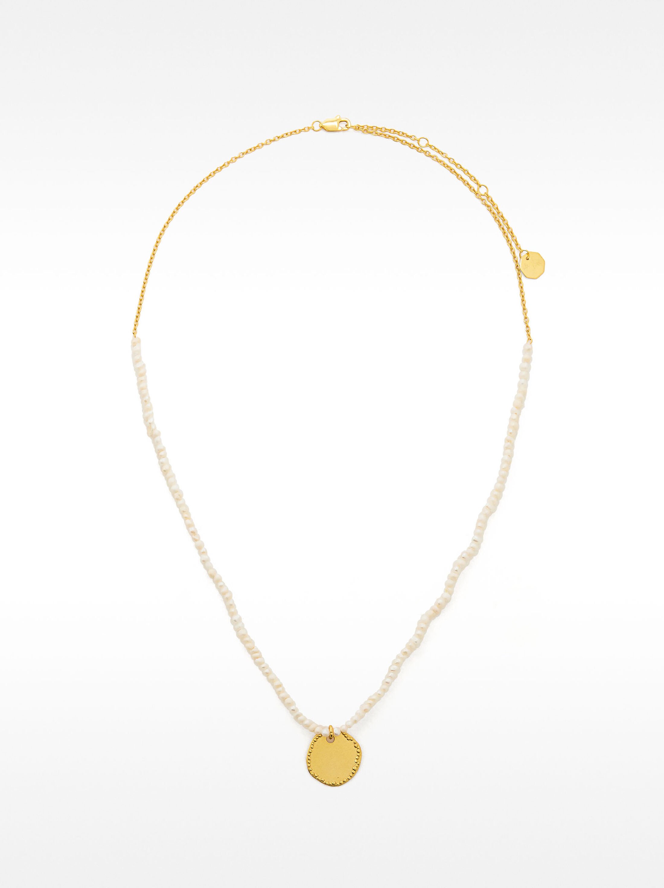 Collaret de perla d’aigua dolça amb medalla – plata de llei 925 image number 2.0