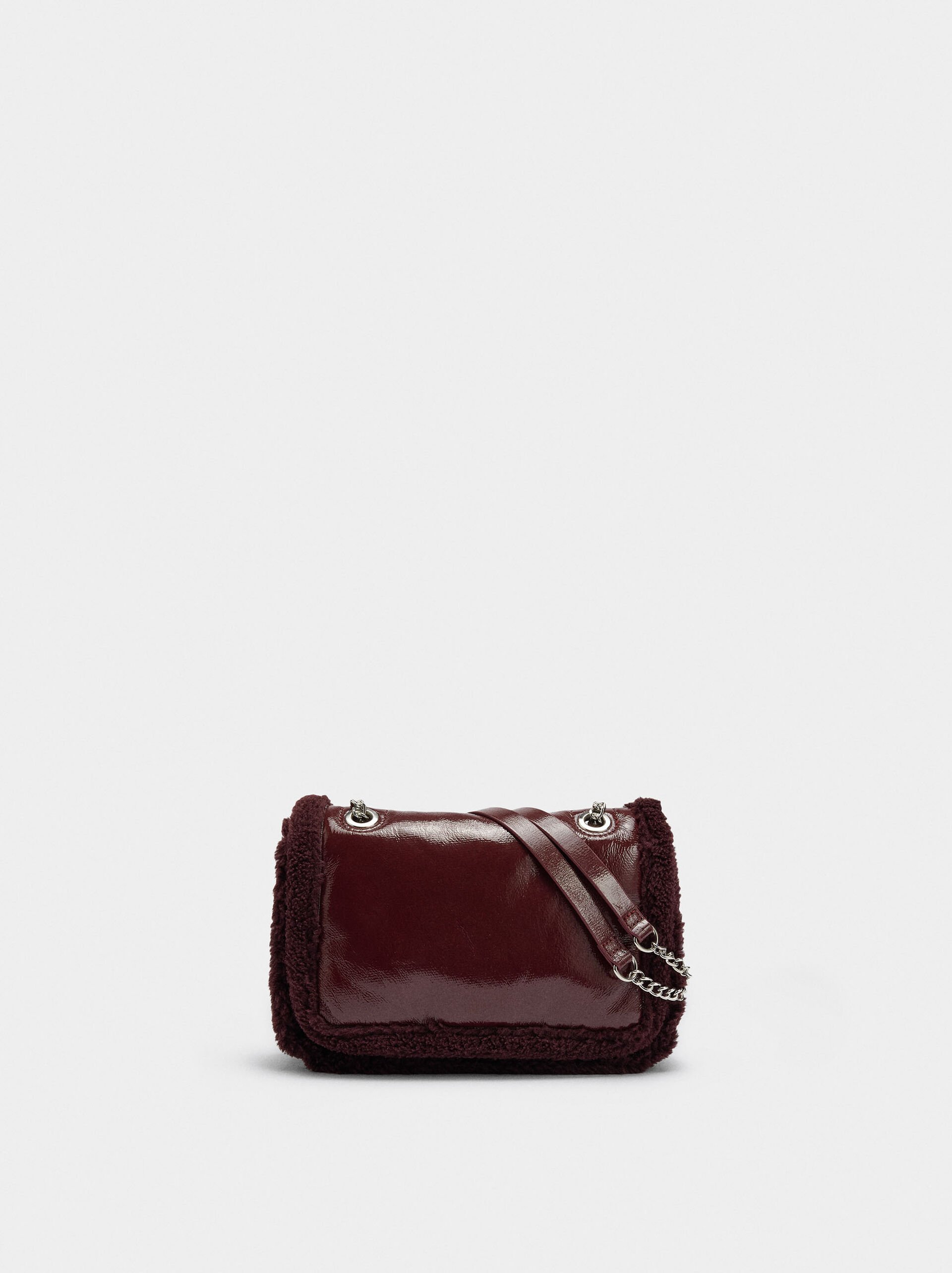 Shoulder bag with faux fur edges image number 0.0