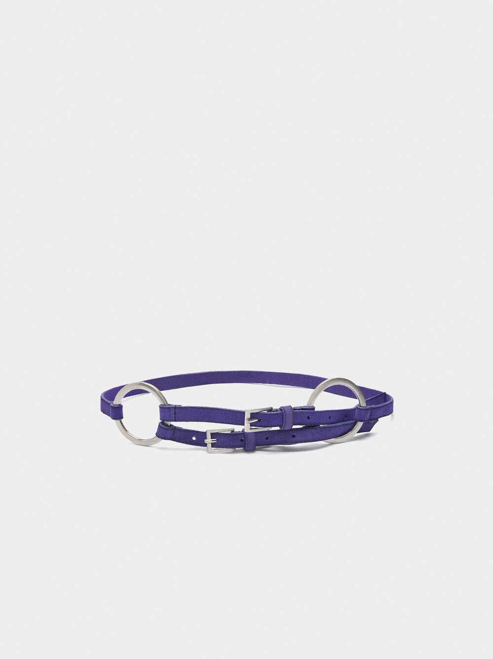 Ceinture en cuir avec anneaux