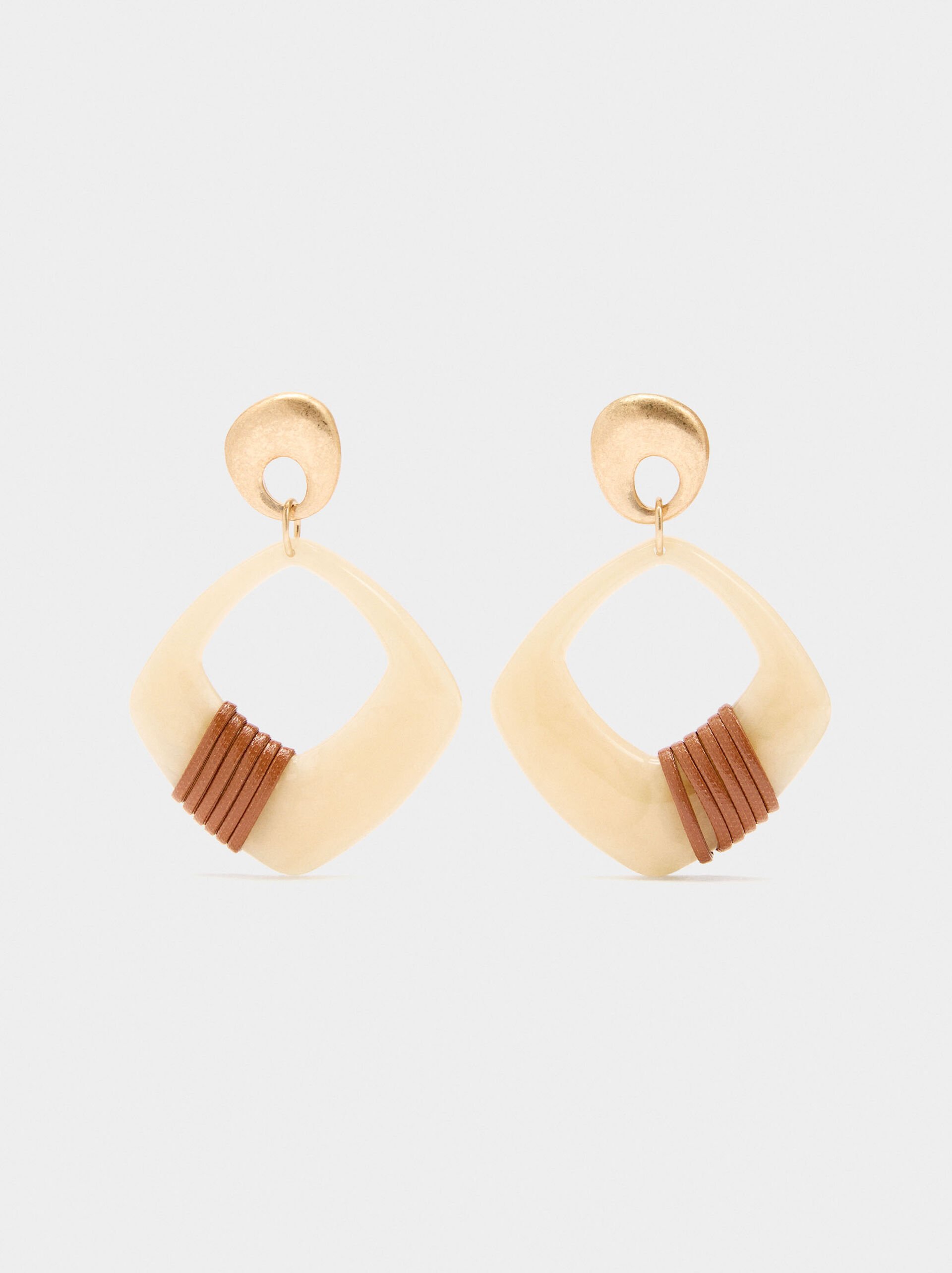 Long earrings with resin image number 0.0