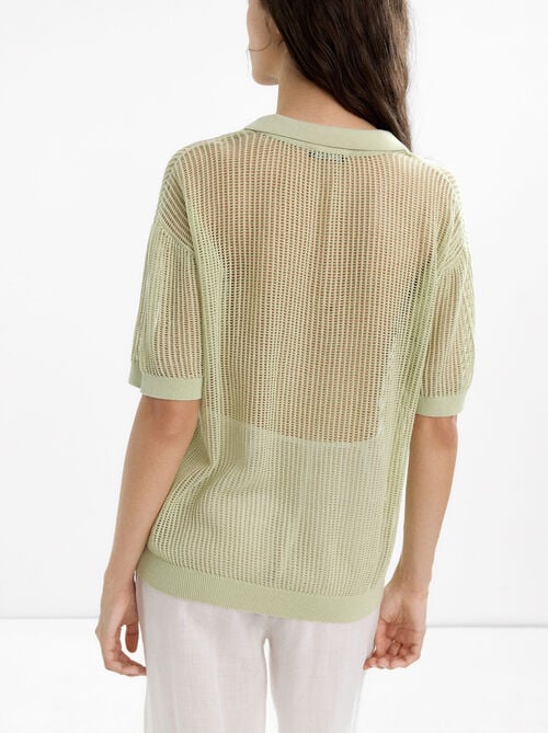 Cotton t-shirt with polo collar