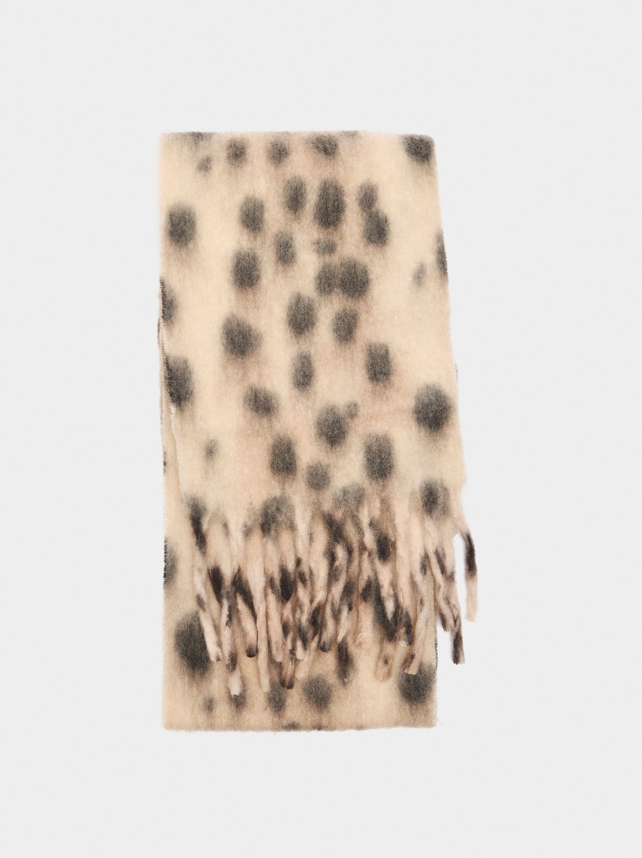 Printed scarf with fringing image number 0.0