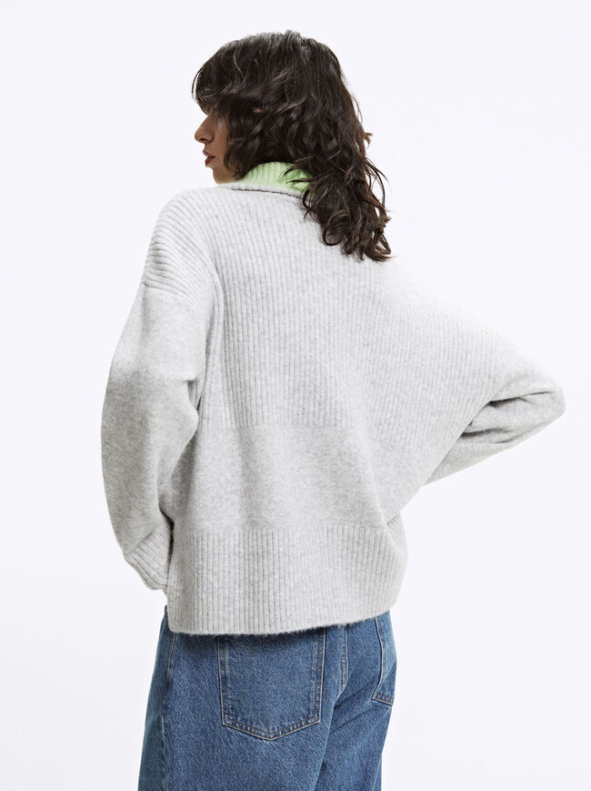 Knit Sweater With High Collar image number 4.0