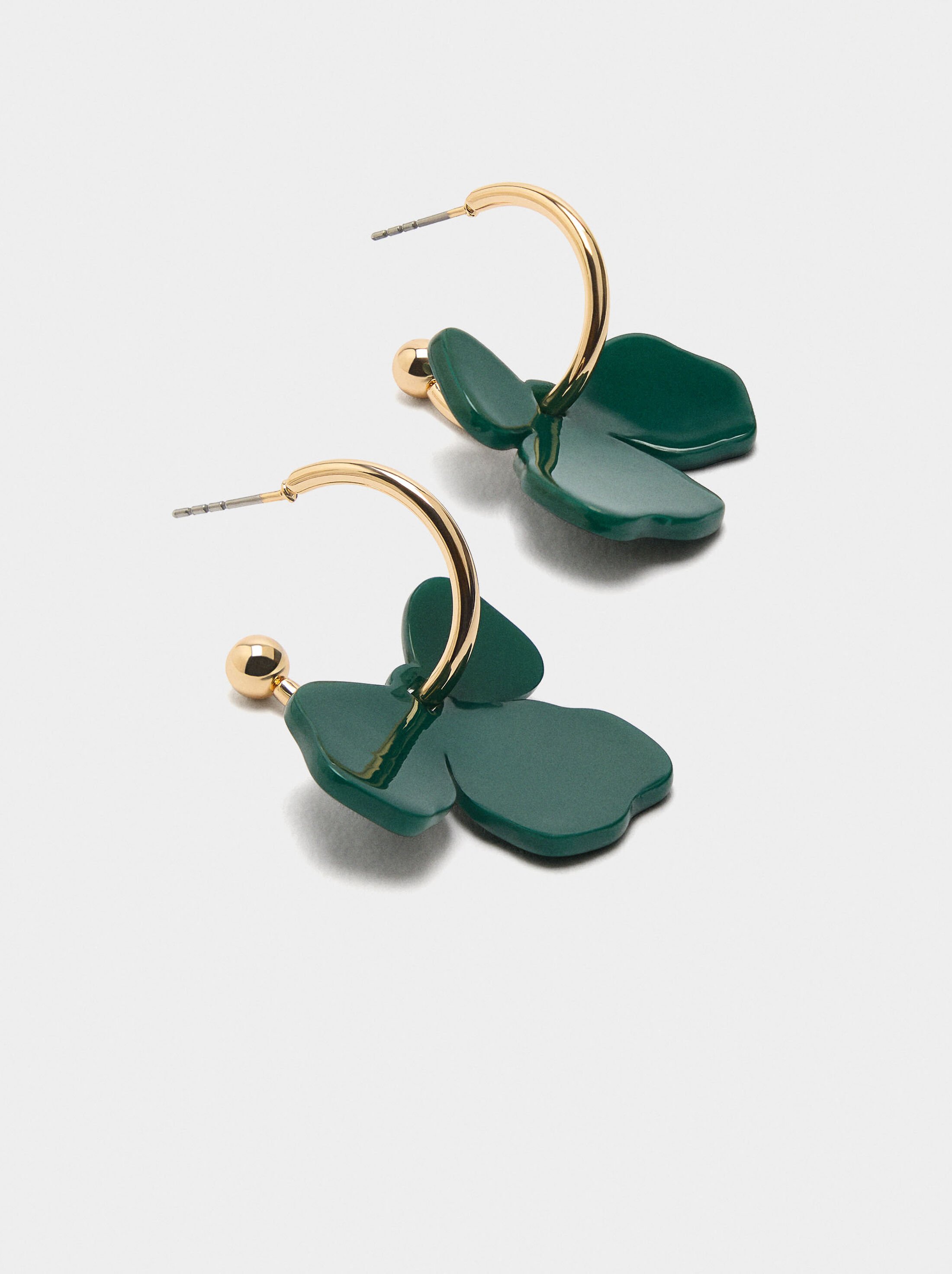 Hoop earrings with flower image number 2.0