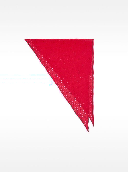 Multifunctional scarf with perforated embroidery