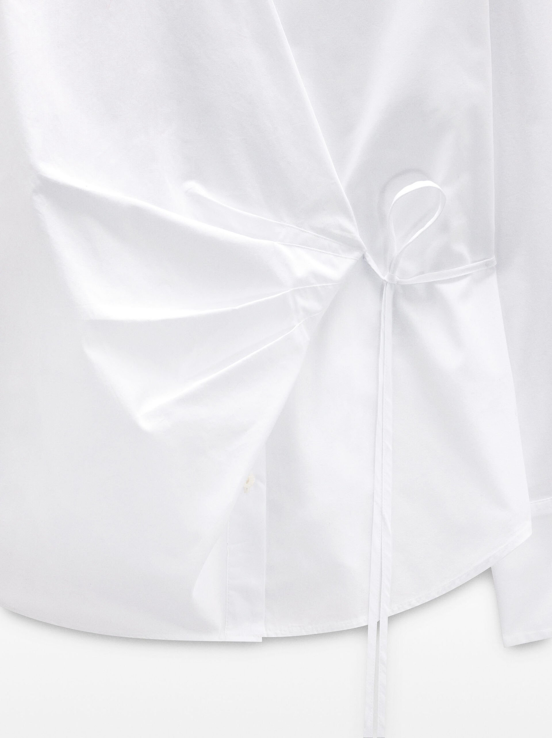 Hemd mit drapiertem Detail aus 100% Baumwolle image number 5.0