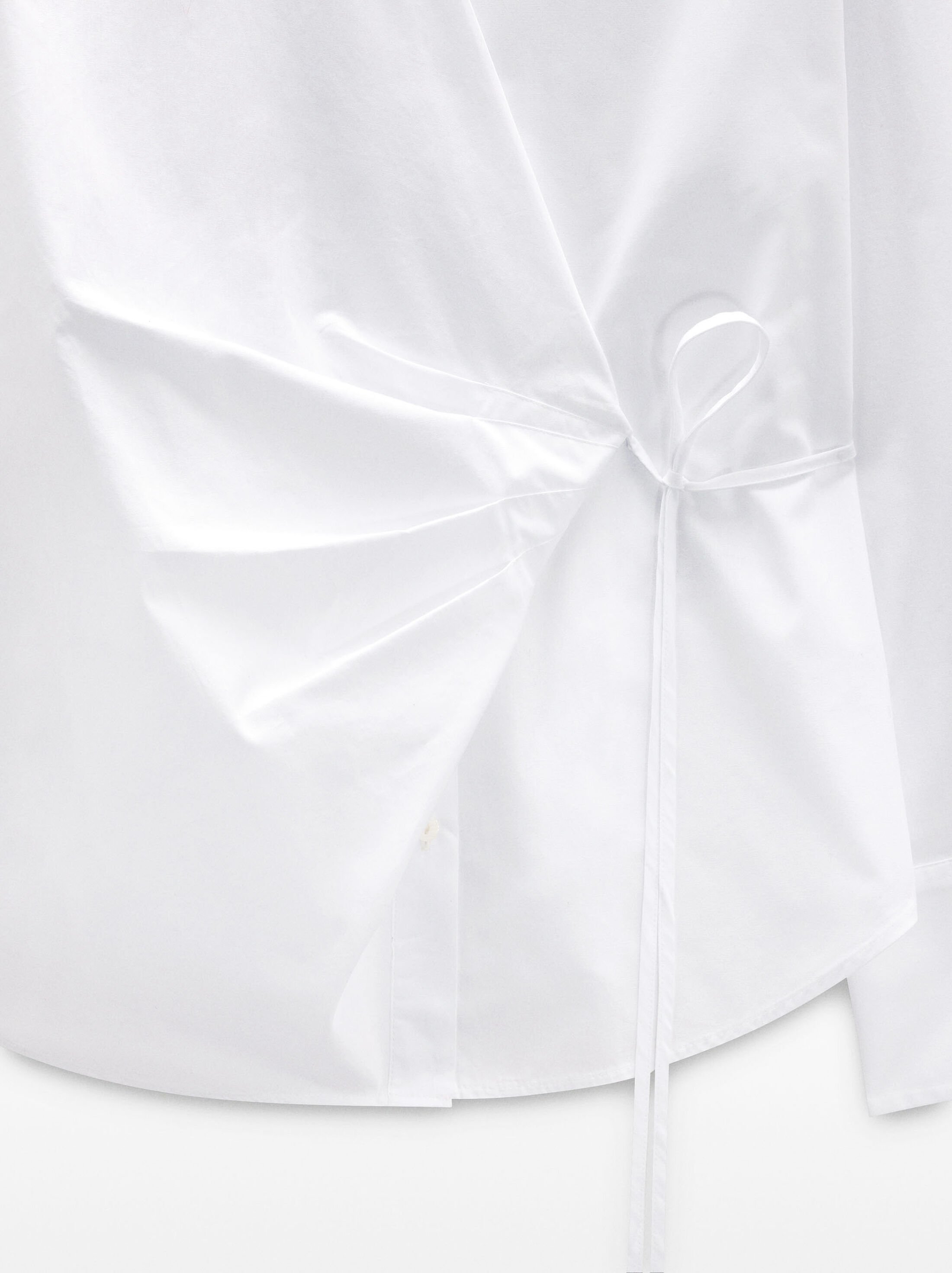 Shirt with draped detail 100% cotton image number 5.0