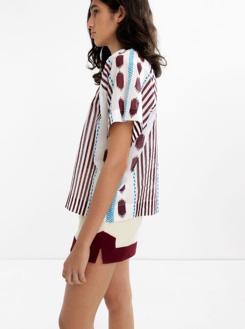 Blusa estampada 100% de algodón