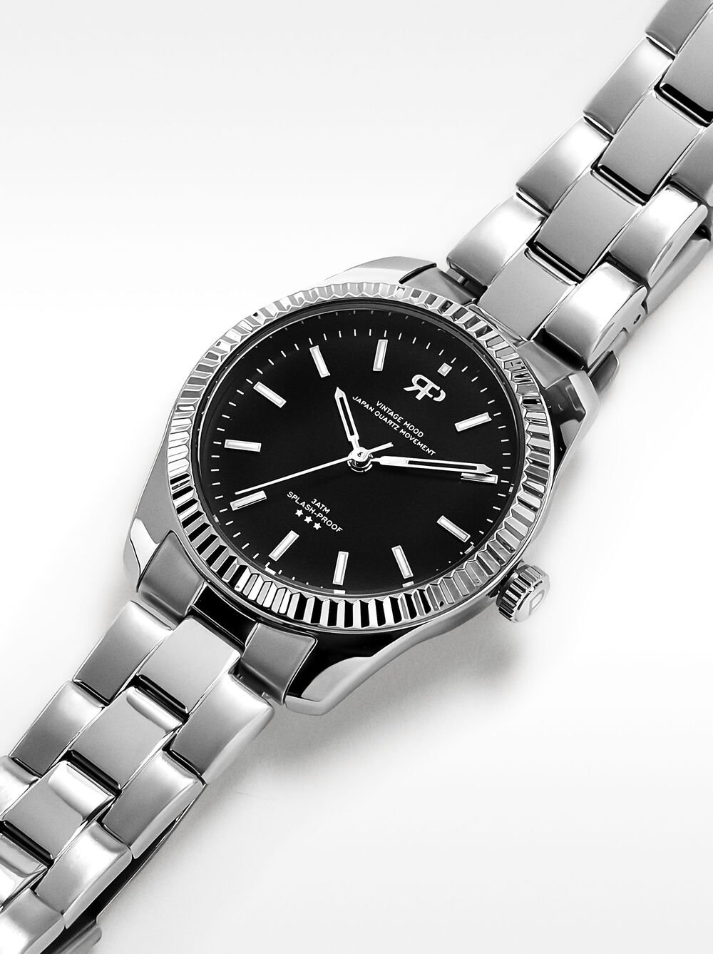 Watch with stainless steel wristband
