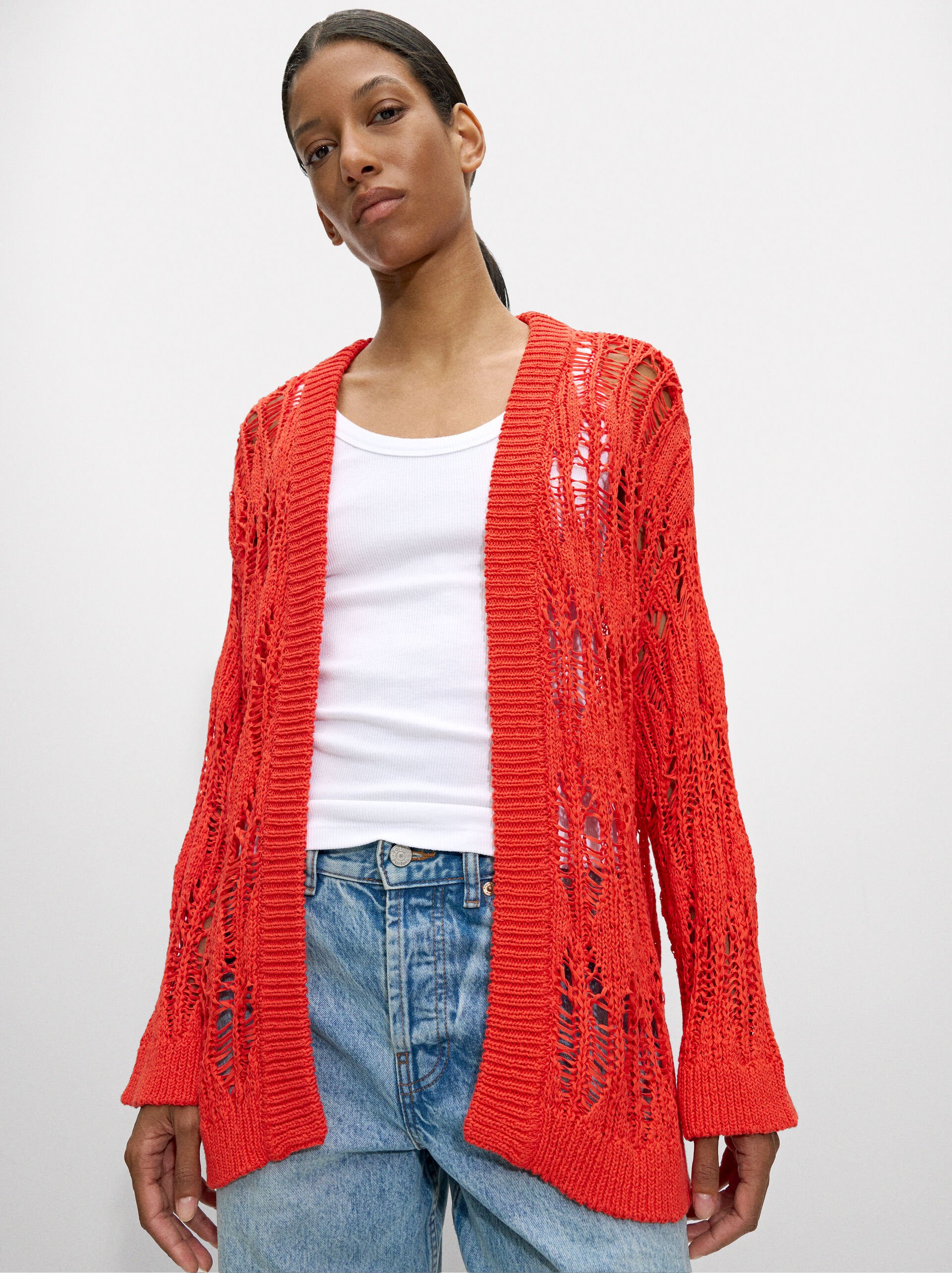 Open-knitted cardigan image number 1.0