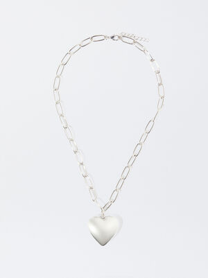 Silver Necklace With Heart image number 0.0