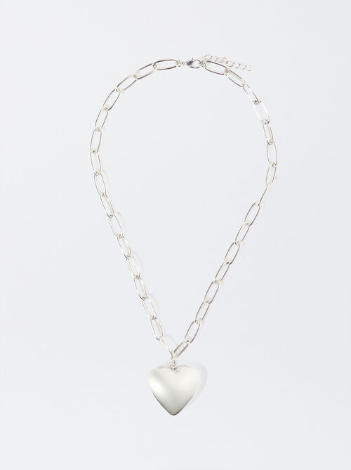 Silver Necklace With Heart