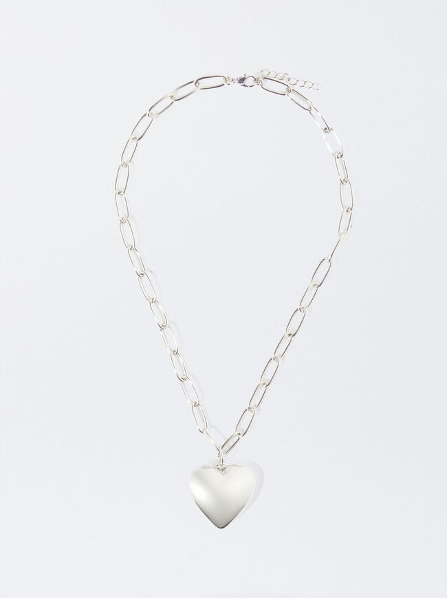 Silver Necklace With Heart image number 0.0