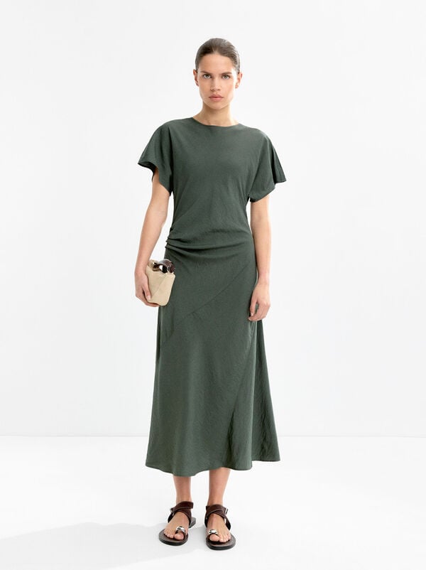 Draped long dress