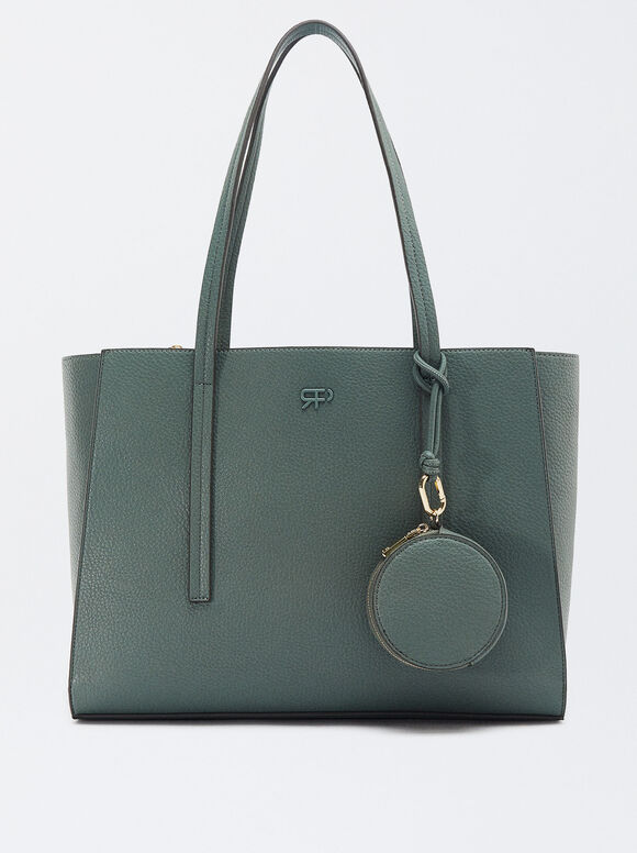 Shopper Bag With Pendant, Blue, hi-res