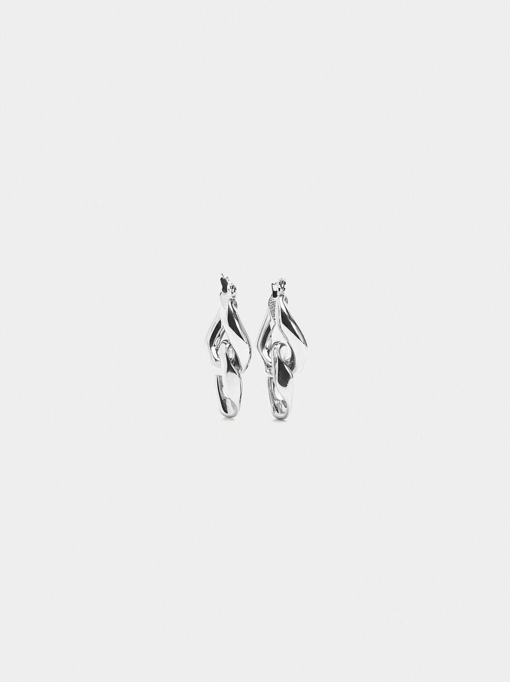 Irregular intertwined hoop earrings – stainless steel