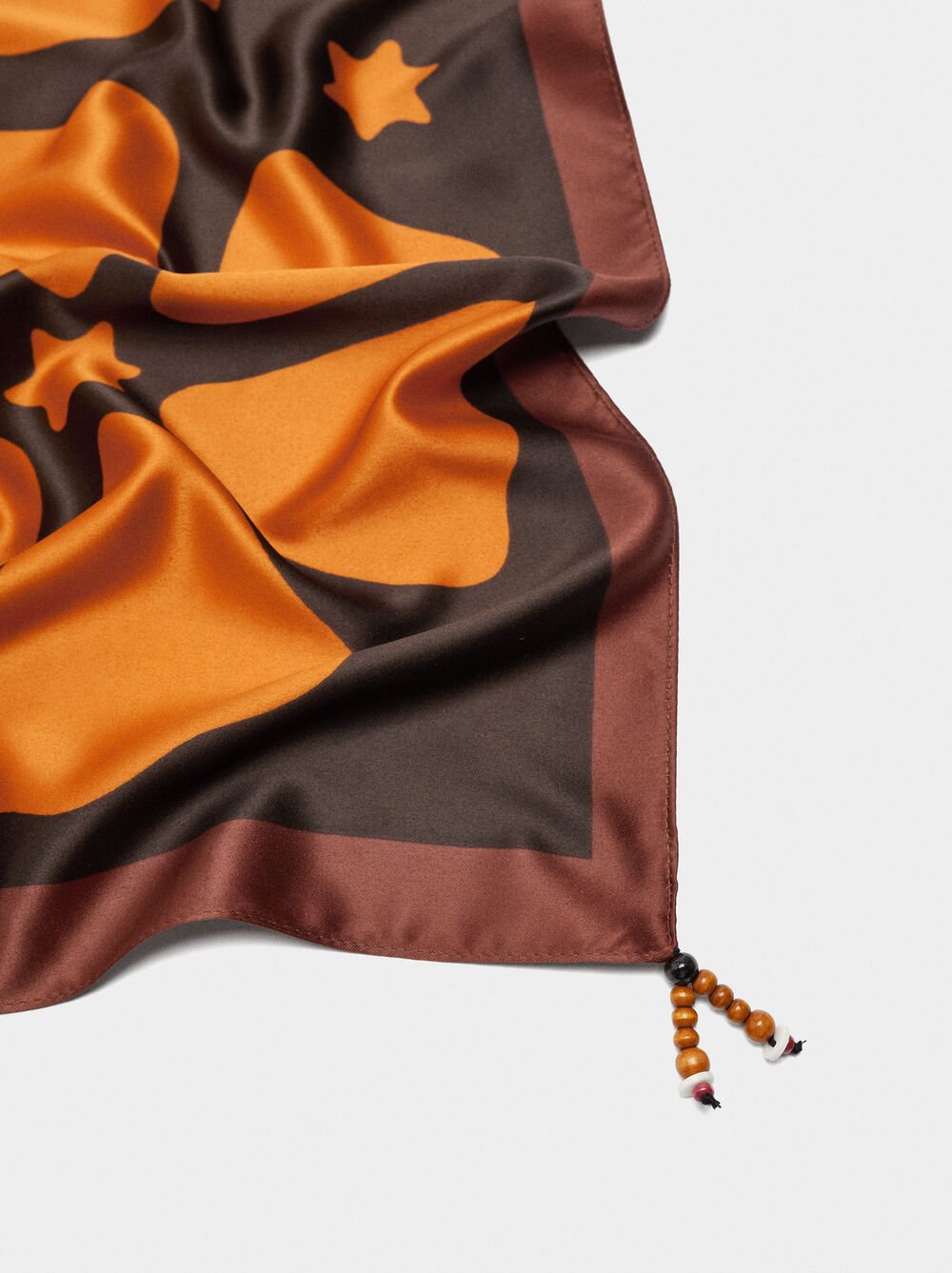 Satin square printed scarf