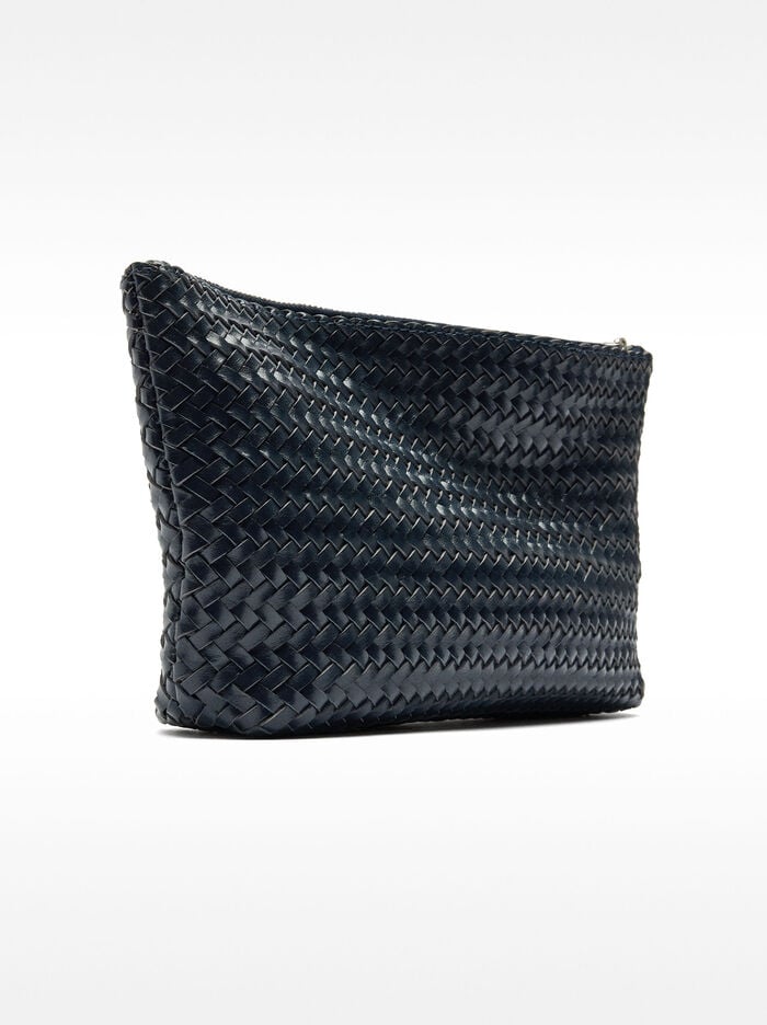 Bolso de mano de piel trenzada