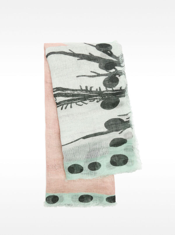 100% linen printed scarf