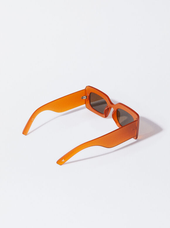 Square Sunglasses, Orange, hi-res