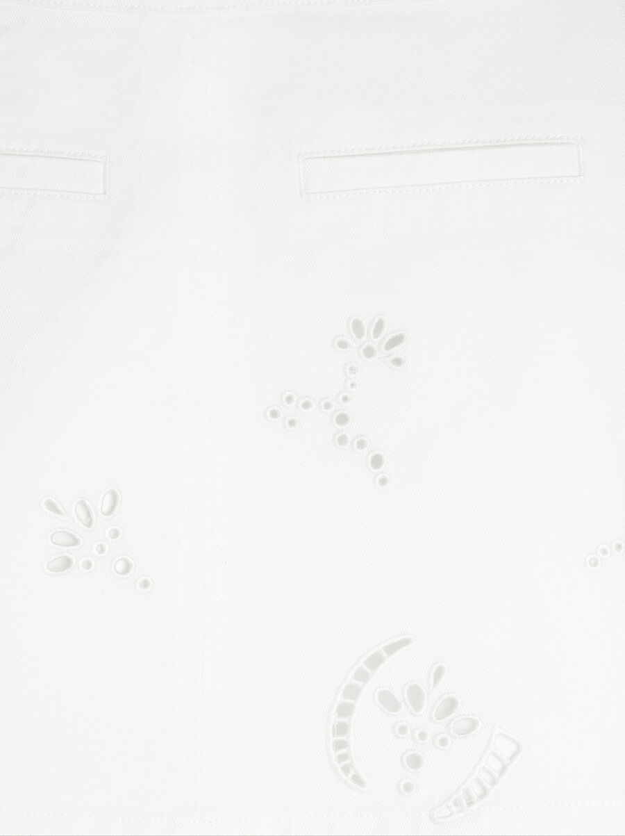 100% cotton skirt with perforated embroidery
