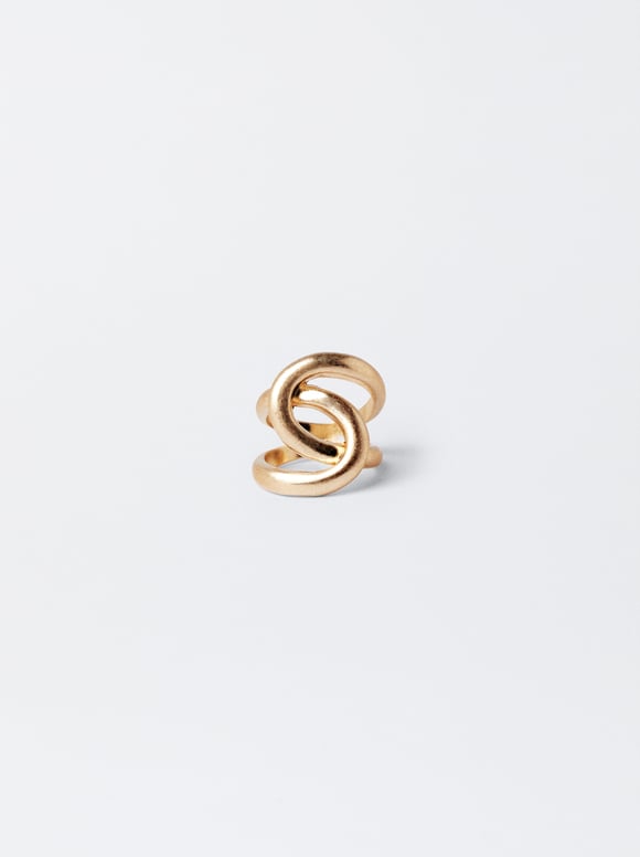 Golden Ring With Knot, Golden, hi-res