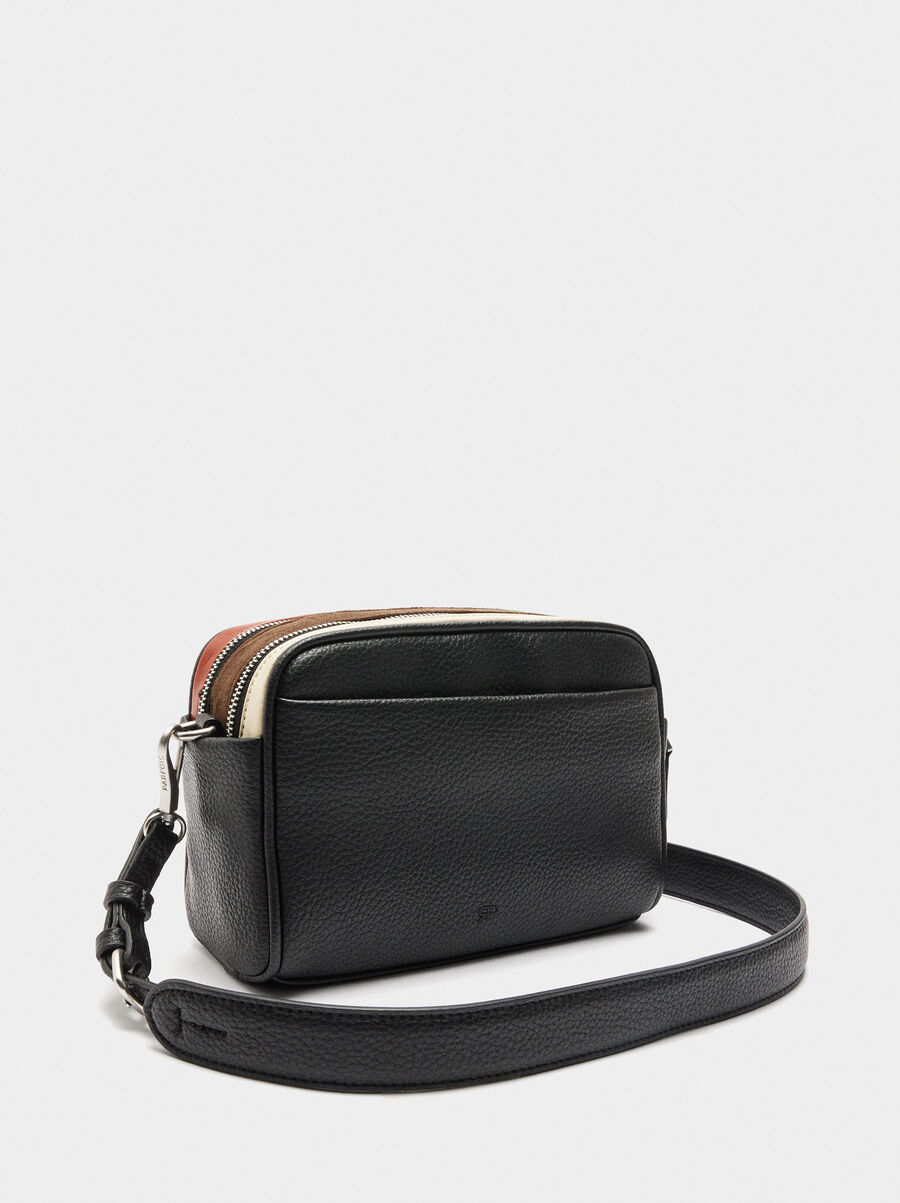 Bolso bandolera estampado animal con cierre doble