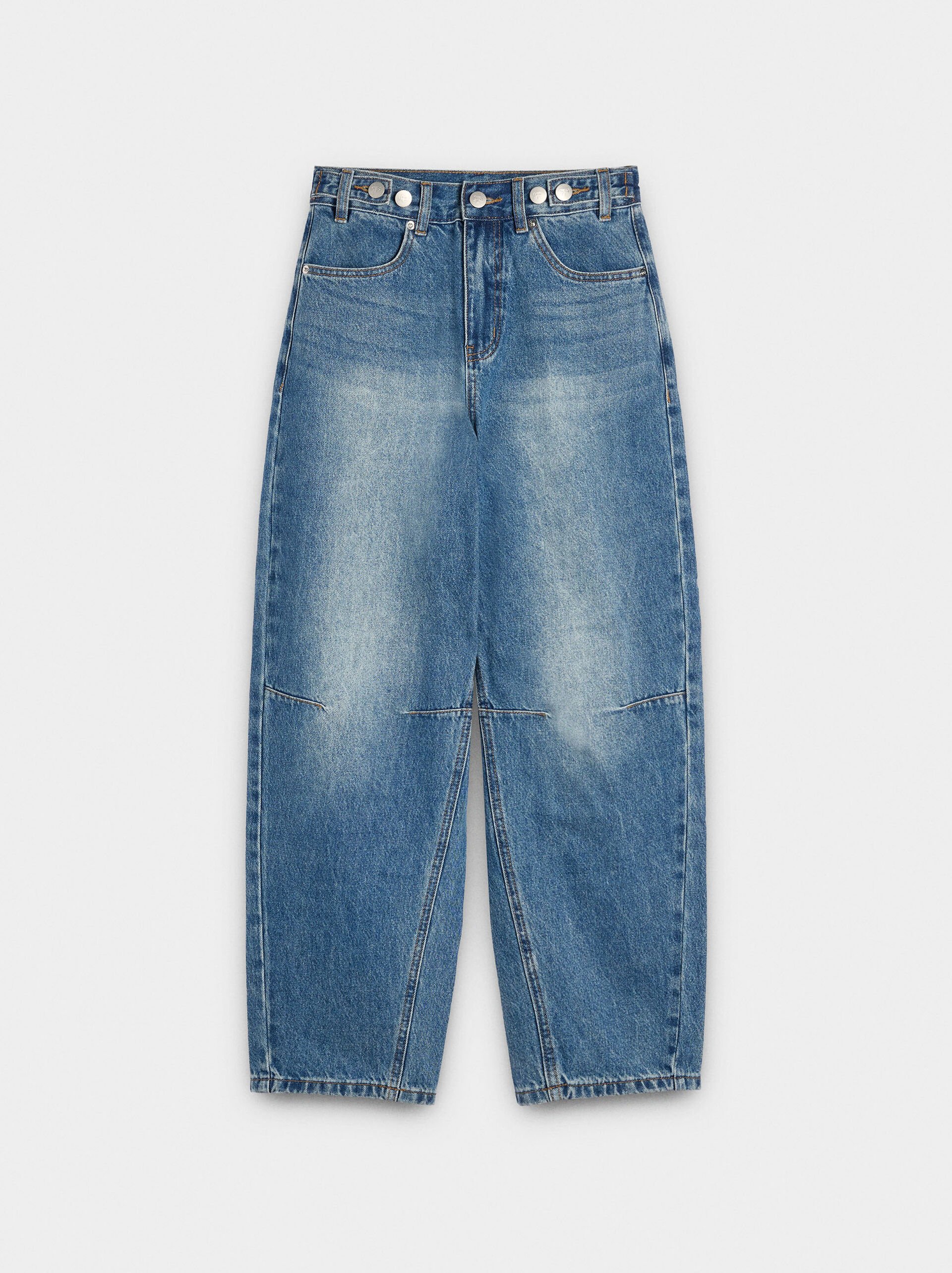 Washed effect denim trousers image number 4.0
