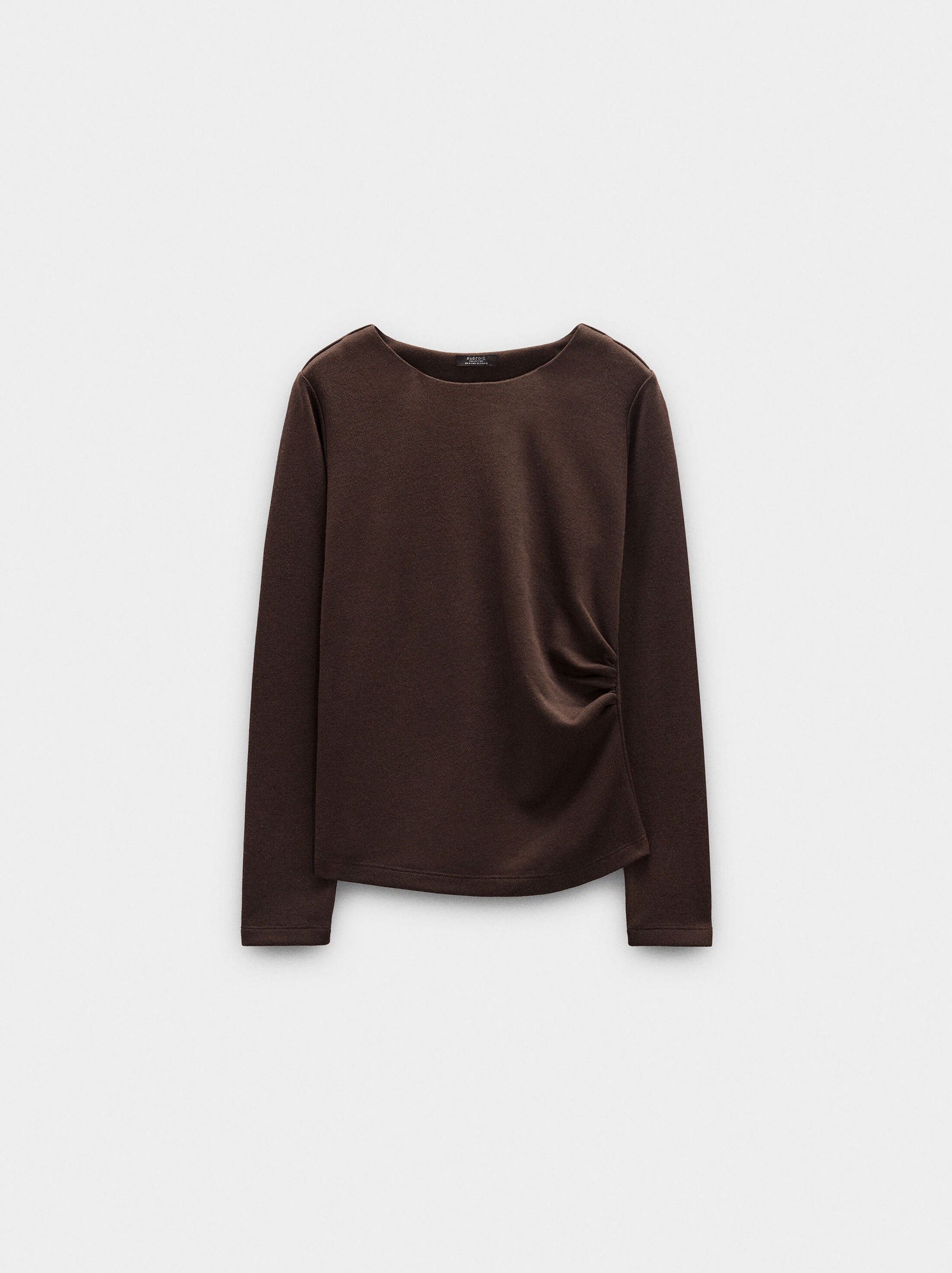 T-shirt with draped detail image number 4.0