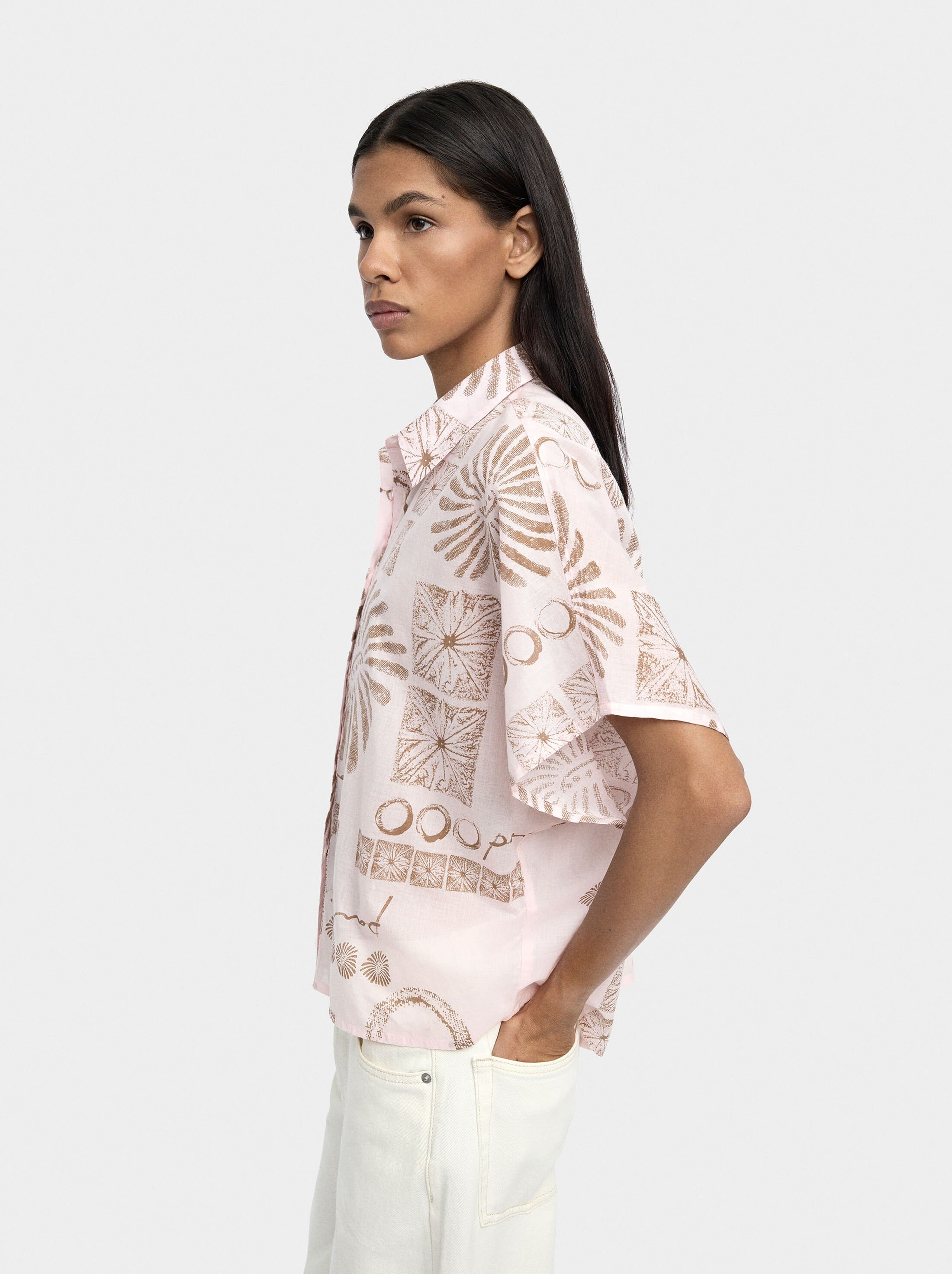 Camisa estampada 100% algodão image number 2.0