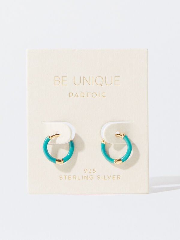 925 silver personalised hoop earrings enameled