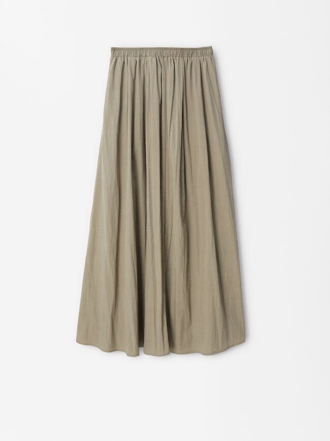 Long Skirt With Elastic Waistband image number 1.0