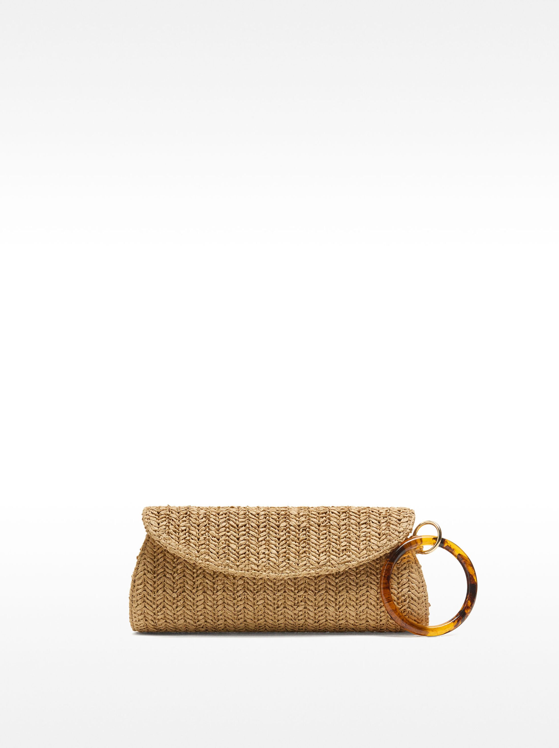 Handbag with straw effect and flap image number 0.0