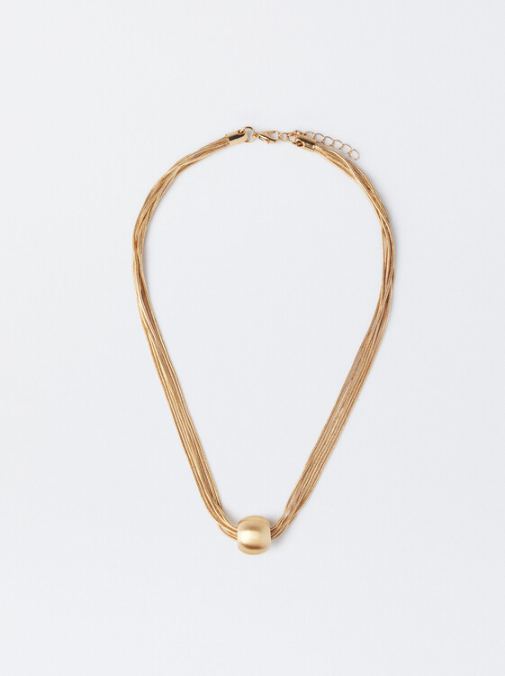 Short Golden Necklace, Golden, hi-res