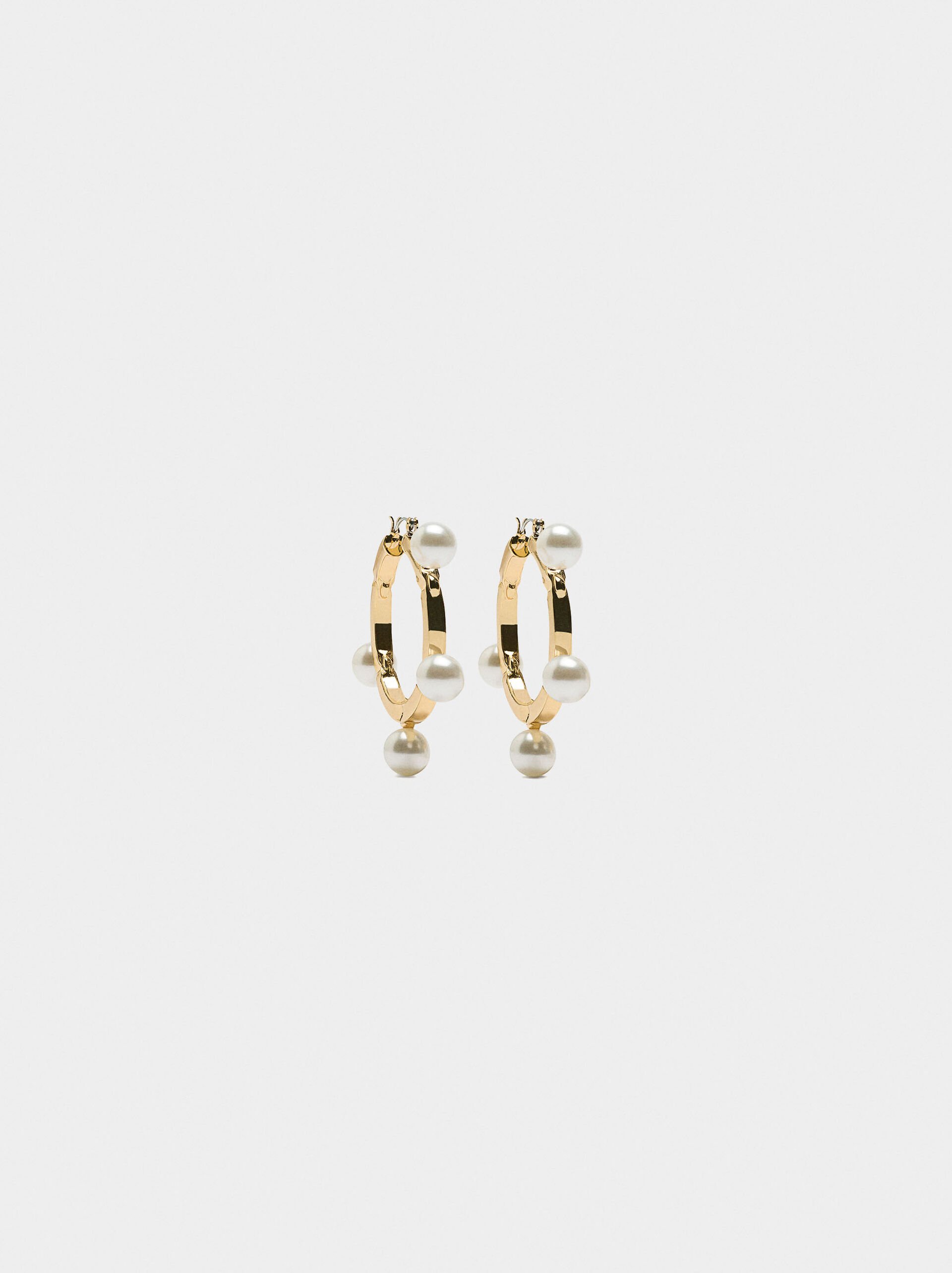 Hoop earrings with pearls image number 0.0