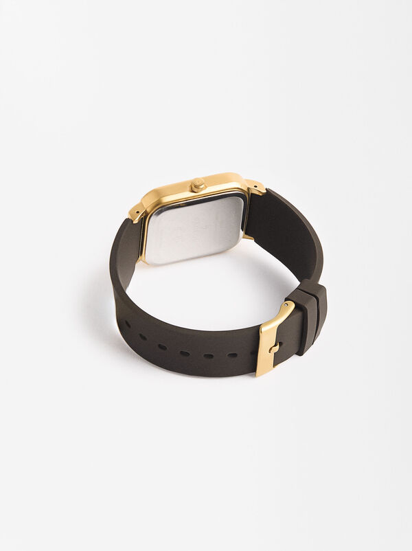 Watch with silicone strap