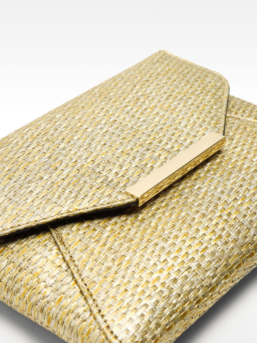 Straw-effect handbag