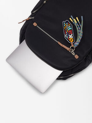 Plecak Z Wzorzystego Nylonu Na Laptopa 13 ” image number 3.0
