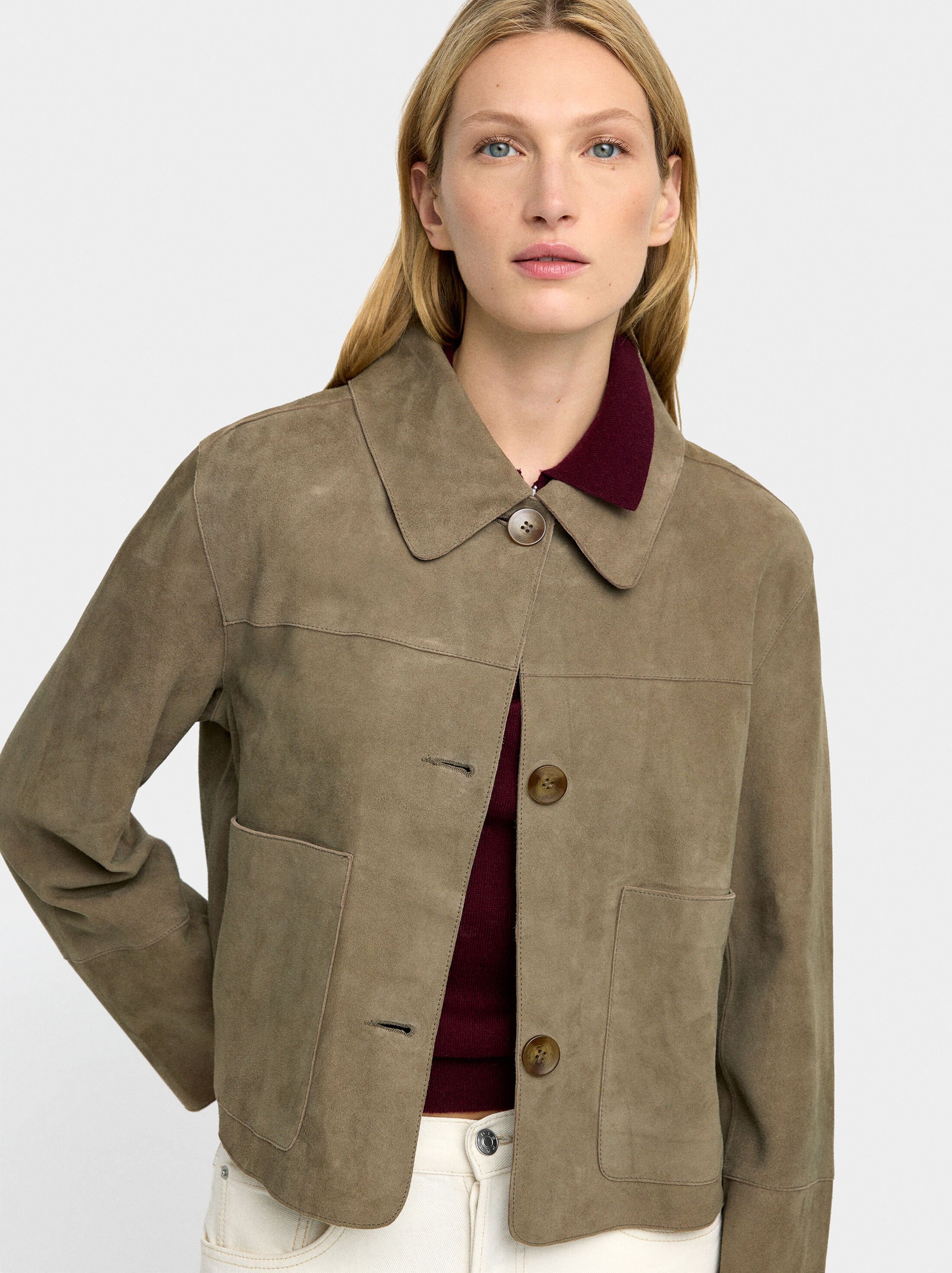 Leather jacket with buttons image number 1.0