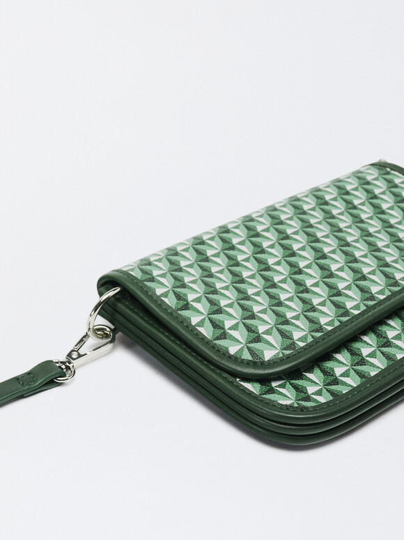 Personalized Printed Crossbody Bag, Green, hi-res