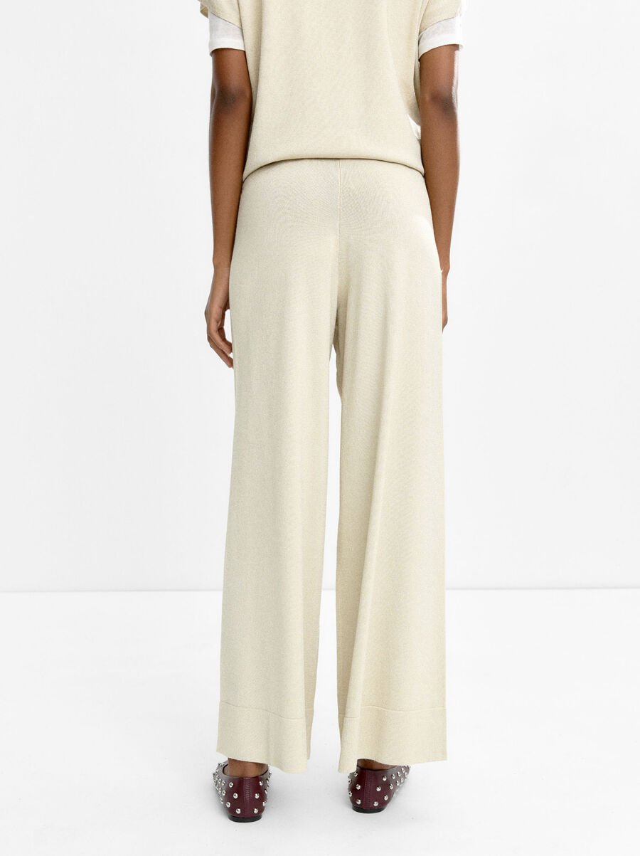 Wide-leg knit trousers