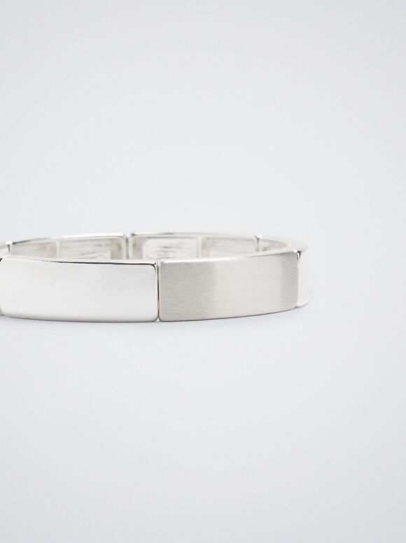 Silver Elastic Bracelet, Silver, hi-res