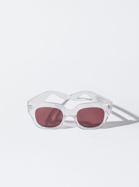 Square Frame Sunglasses, Grey, hi-res