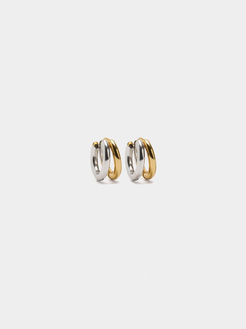 Double tubular hoop earrings – stainless steel