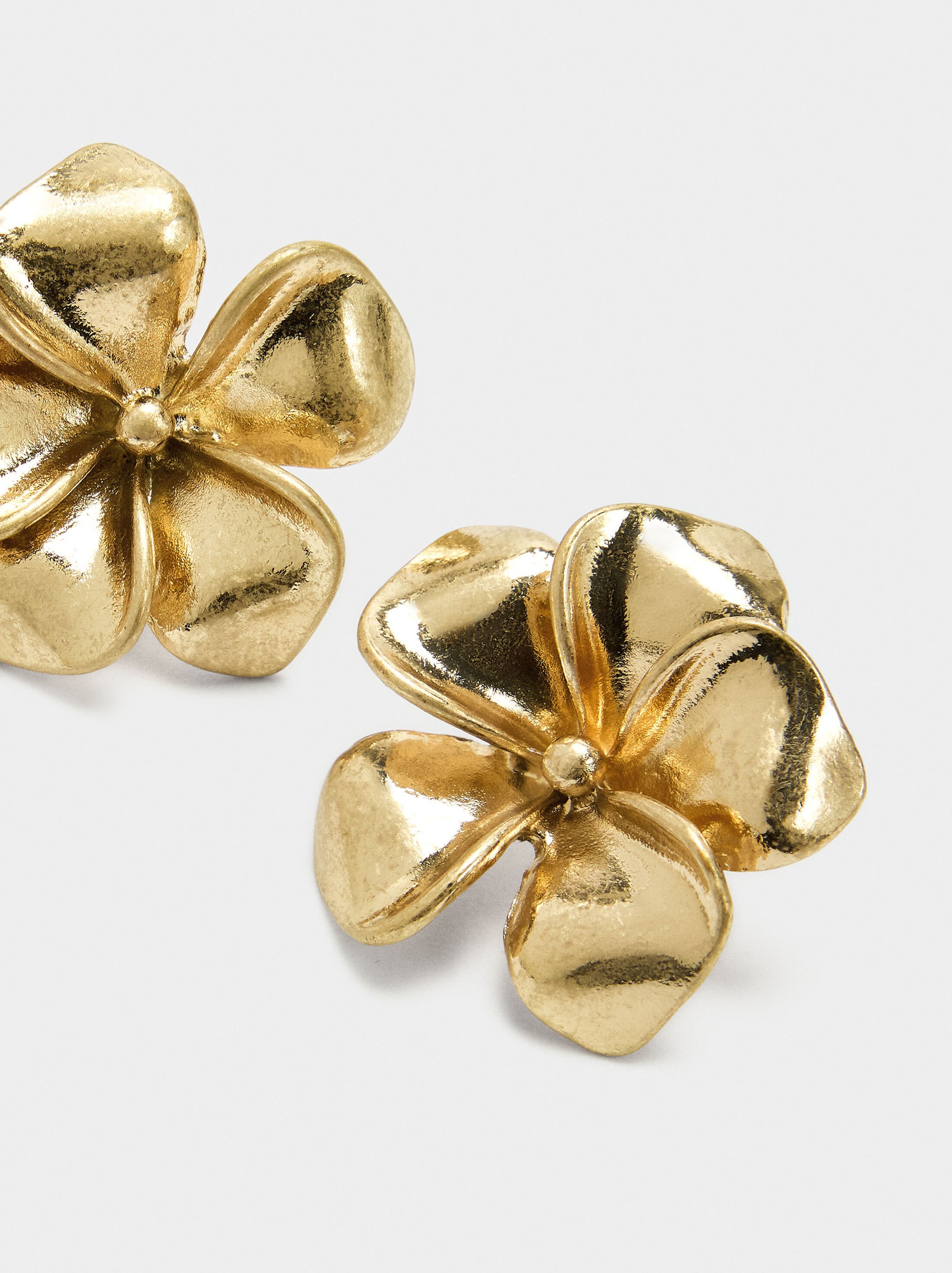 Flower earrings with embossed detail image number 1.0