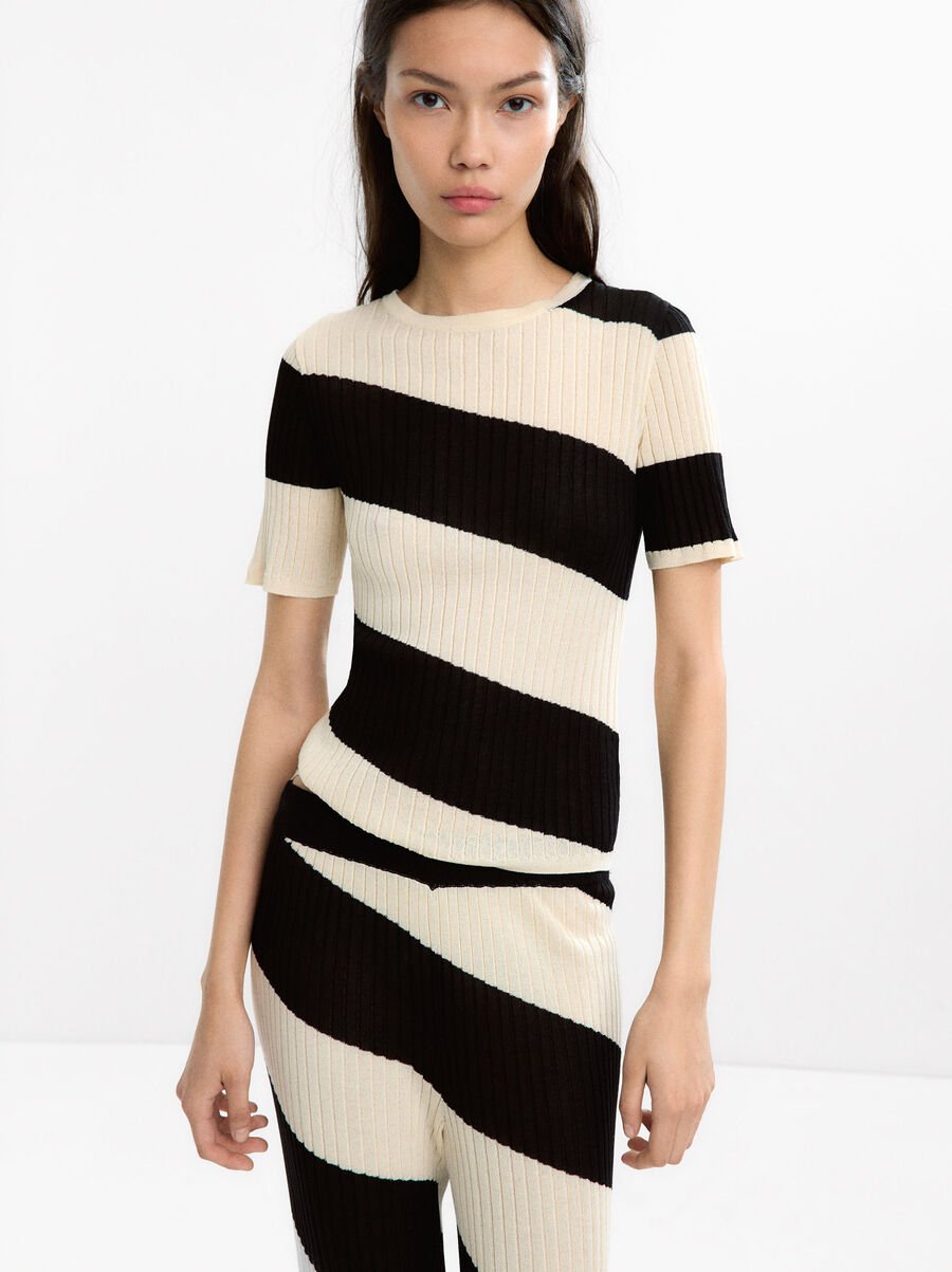 Pull en maille à rayures