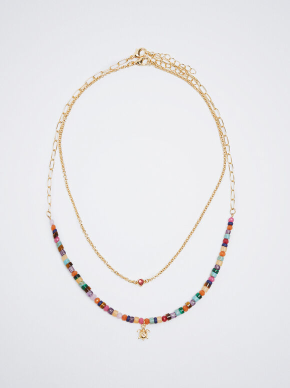 Set Of Necklaces With Semiprecious Stone, Multicolor, hi-res