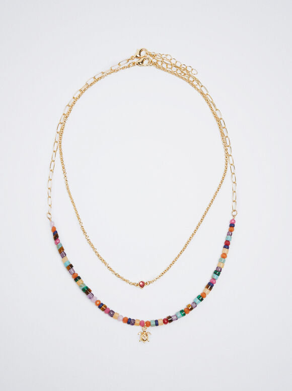 Set Of Necklaces With Semiprecious Stone, Multicolor, hi-res