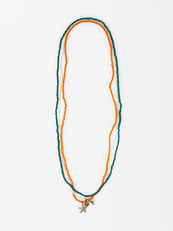 Set Of Beaded Necklaces, Multicolor, hi-res