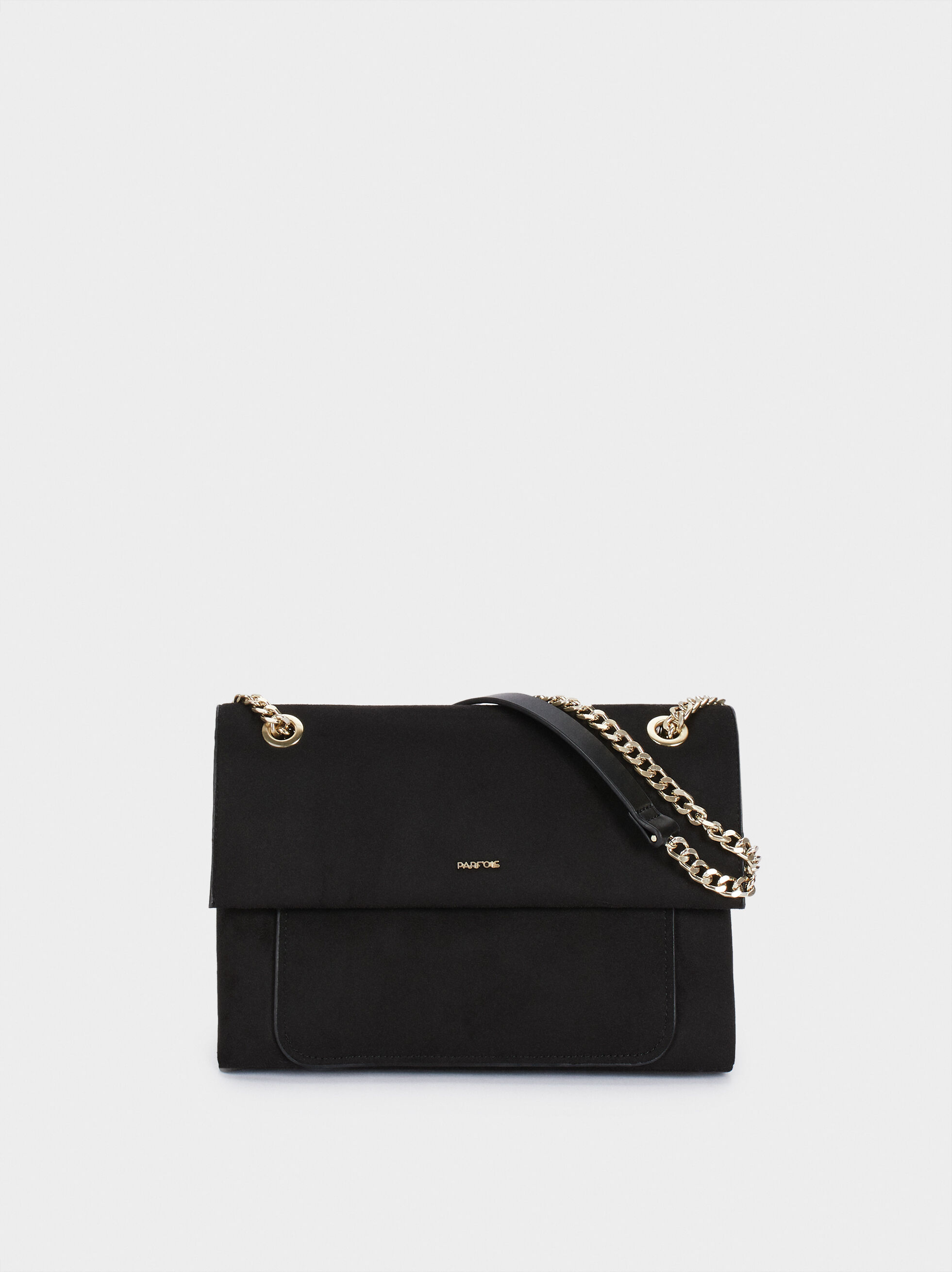 black suede crossbody bag